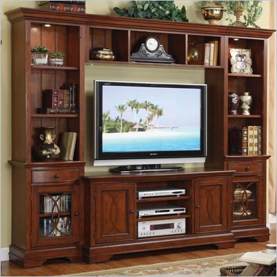 Riverside Furniture Yorktown TV Entertainment System in Vintage Cherry