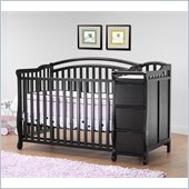 Orbelle Eva 4-in-1 Convertible Wood Crib and Changer Set in Espresso