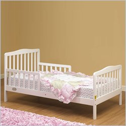 Orbelle Contemporary Solid Wood Toddler Bed in White