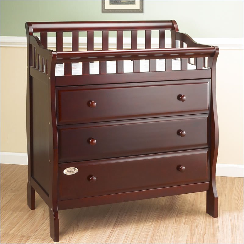 Orbelle 3143C Changing Station with 3 Drawers, Cherry