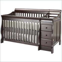Orbelle Michelle 4-in-1 Wood Crib and Changer Set in Espresso