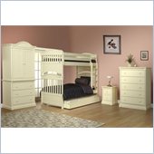 Orbelle Imperial Bunk Bed 4 Piece Bedroom Set in French White