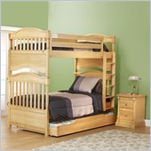 Orbelle Imperial Twin Over Twin Bunk Bed 2 Piece Bedroom Set in Natural Wood