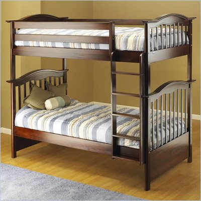Bunk Beds Wooden on Orbelle 480 39 Wood Twin Over Twin Bunk Bed In Cherry Finish   Bb480c