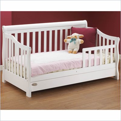 Orbelle Toddler Bed with Storage Drawer in White