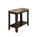 Monarch Accent End Table in Marble and Cappuccino