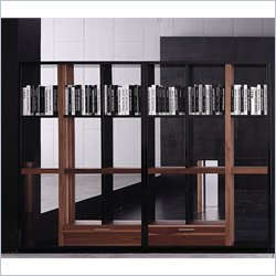 Bellini Modern Living Quaderna Open Bookcase in Black High Gloss