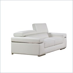 Bellini Modern Living Emilia Love Seat in White Leather