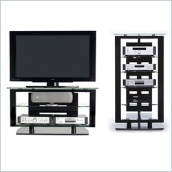BDI Icon Flat Panel/LCD/Plasma Wood TV Stand and Audio Rack in Silver Finish