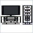 BDI Icon LCD/Plasma Metal TV Stand and Audio Tower in Silver Finish