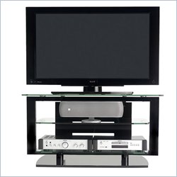 BDI Icon LCD/Plasma Glass TV Stand in Black or Silver Finish