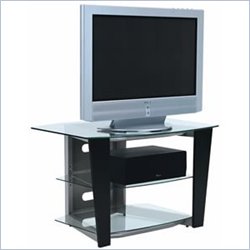 BDI Vector LCD/Plasma Glass TV Stand in Black Finish