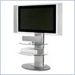 BDI Vista LCD/Plasma Glass TV Stand with TV Mount and 2 Shelves in Silver Finish