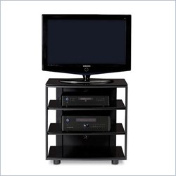 BDI Vexa Single Wide 4 Shelf TV Stand in Gloss Black
