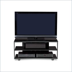BDI Vexa Double Wide 3 Shelf TV Stand in Gloss Black