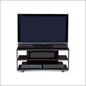 BDI Vexa Double Wide 3 Shelf TV Stand in Gloss Black