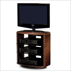 BDI Valera Single Wide 4 Shelf Swivel TV Stand in Chocolate Walnut
