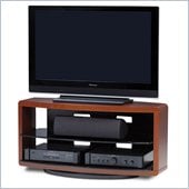 BDI Valera Double Wide 3 Shelf Swivel TV Stand in Natural Cherry