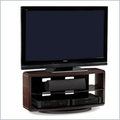 BDI Valera Double Wide 3 Shelf Swivel TV Stand in Espresso Oak
