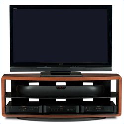 BDI Valera Triple Wide 3 Shelf TV Stand in Natural Stained Cherry
