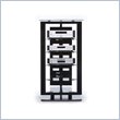 BDI Icon Steel Black Audio Rack with 5 Glass Shelves
