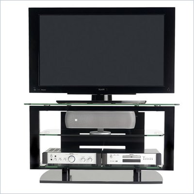 BDI Icon LCD/Plasma Glass TV Stand in Black or Silver Finish