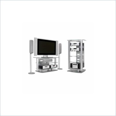 BDI Icon Flat Panel/LCD/Plasma Wood TV Stand and Audio Rack in Silver Finish