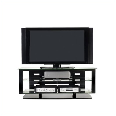 BDI Icon LCD/Plasma Three Shelf Triple-Wide 62 Inch Glass TV Stand in Black