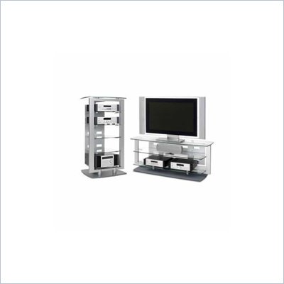 BDI Icon LCD/Plasma Metal TV Stand and Audio Tower in Silver Finish