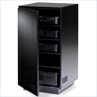 BDI Mirage AV Tower in Black Finish
