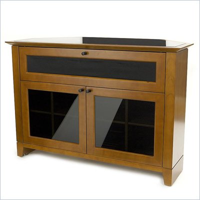 BDI Novia LCD/Plasma Wood Corner TV Stand in Natural or Cocoa Cherry Wood Finish