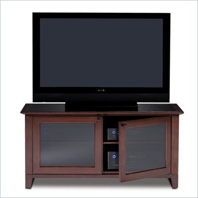 BDI Novia Wide Wood TV Stand in Cocoa Stained Cherry