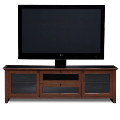 BDI Novia LCD/Plasma Glass Top TV Stand in Cocoa Stained Cherry