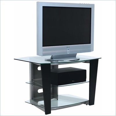 BDI Vector LCD/Plasma Glass TV Stand in Black Finish