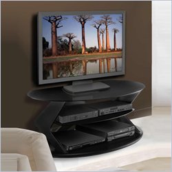 Nexera Boomerang Modern TV Console in Black Finish