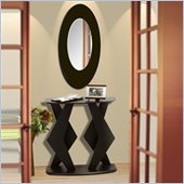 Nexera Boomerang Modern Console Table & Mirror Set in Wenge Finish