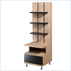 Nexera Eclipse Storage Tower in Biscotti & Black Finish