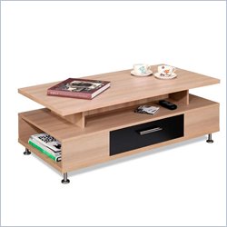 Nexera Eclipse Rectangular Coffee Table in Biscotti & Black Finish