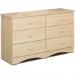 ADD TO YOUR SET: Nexera Alegria 6-Drawer Double Dresser in Natural Maple