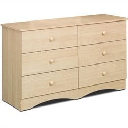Nexera Alegria 6-Drawer Double Dresser in Natural Maple