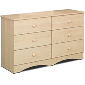 Nexera Alegria 6-Drawer Double Dresser in Natural Maple