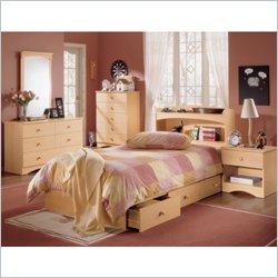 Nexera Alegria Wood Mate Captain's Storage Bed 5 Piece Modern Bedroom Set in Natural Maple Best Price