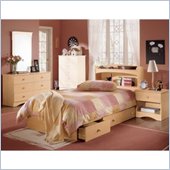 Nexera Alegria Wood Mate Captain's Storage Bed 4 Piece Bedroom Set in Natural Maple