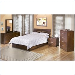 Nexera Nocce Wood Platform Bed 5 Piece Bedroom Set in Truffle Finish