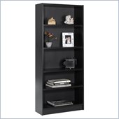 Nexera Essentials 5 Shelf Tall Wood Bookcase in Black