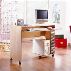 Nexera Azbi Mobile Computer Desk in Natural Maple