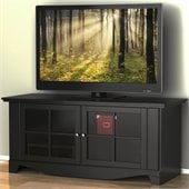 Nexera Pinnacle Black 56 Plasma/LCD TV Stand with Doors in Black Lacquer