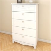Nexera Dixie 5 Drawer Wood Chest in White