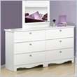 ADD TO YOUR SET: Nexera Dixie 6 Drawer Double Dresser in White