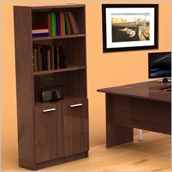 Nexera Aero Lite Bookcase with Two Doors in Truffle